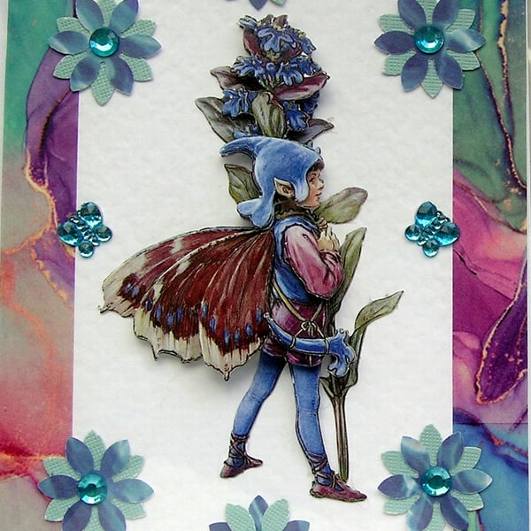 Fairy - Hand Crafted 3D Decoupage Greeting Card - Blank - 2895