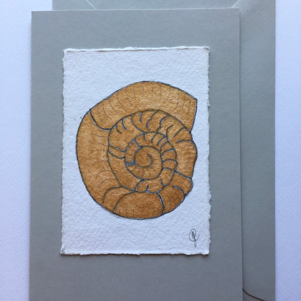 Gold Ammonite card 