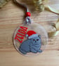 Hand finished personalised Christmas pet decoration cat dog or any animal - Image 4