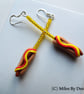Sterling Silver Hot Dog Drop Earrings - Gifts - Polymer Clay - Image 1