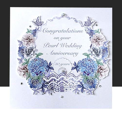 A Pearl Wedding Anniversary Handmade Card