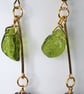 GRAPE EARRINGS Czech glass resin gold plated drop bar kitsch - Image 8