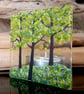 Handmade Fused Glass 'Spring Tree' T-Light Holder - Image 4
