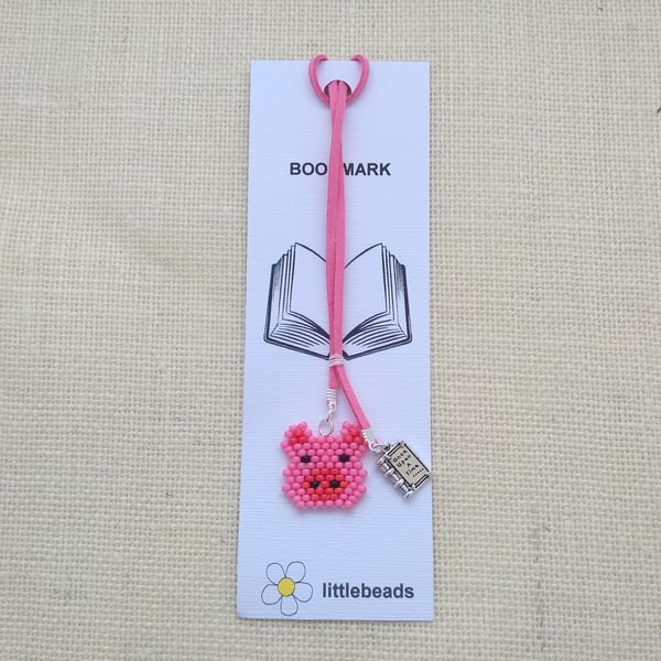 Pig Beaded Bookmark
