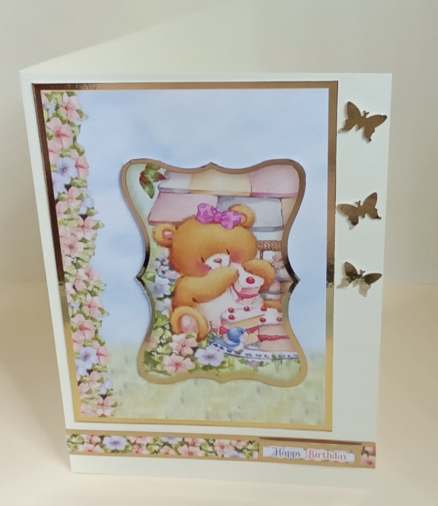 Cute Bear Birthday Card  (045) 