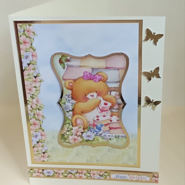 Cute Bear Birthday Card  (045) 