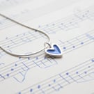 Silver and enamel heart necklace