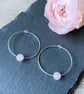 Rose Quartz Hoop Earrings, sterling silver - Image 2