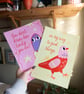 Set of 2 Retro Pigeon Poster. Cute Positive Affirmation Poster. - Image 1
