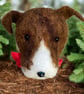 Needle felted Dog head bauble, brindled staffie, christmas decoration, pet gift - Image 3