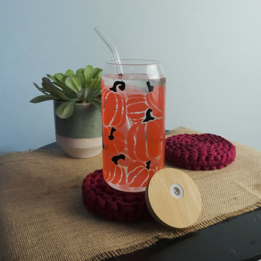 Pumpkin Colour Changing Glass Can Cold Cup 