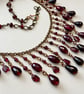 Handmade Natural Garnet & Copper Statement Necklace - Image 4
