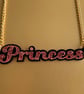 Princess pink glitter acrylic necklace - Image 1