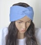 Knitted Headband Earwarmer Soft Alpaca Silk Summer Sky Blue Letterbox Gift