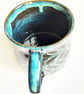 Mug - Large Hand Thrown Stoneware Ceramic Blue Glazed Mug  - Image 5