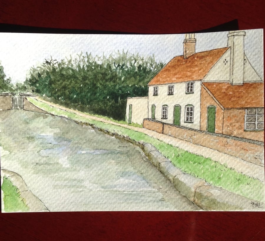 Original watercolour Lock Cottage postcard