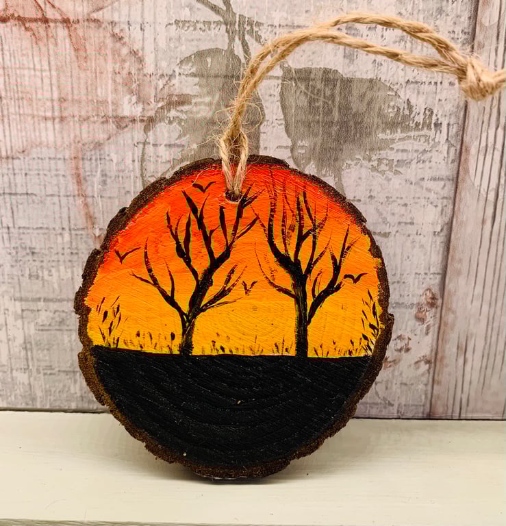 Sunset wood slice