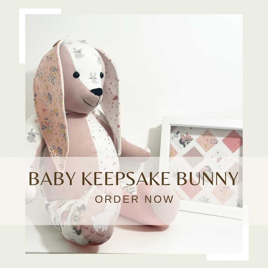 Memory bear bunny, baby keepsake bunny, memory Folksy