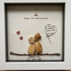 First Wedding Anniversary Pebble Artwork Frame, Paper Wedding Anniversary Gift, 