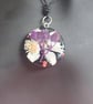 Real pressed flower resin necklace