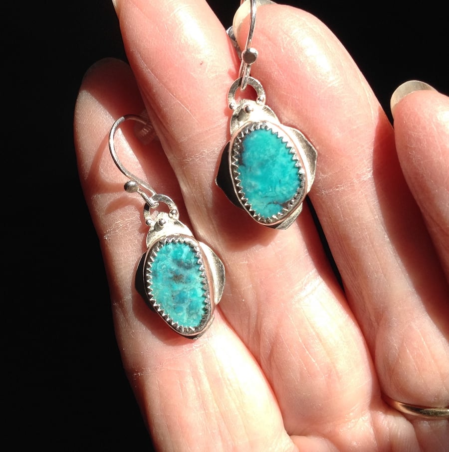 Turquoise and silver earrings