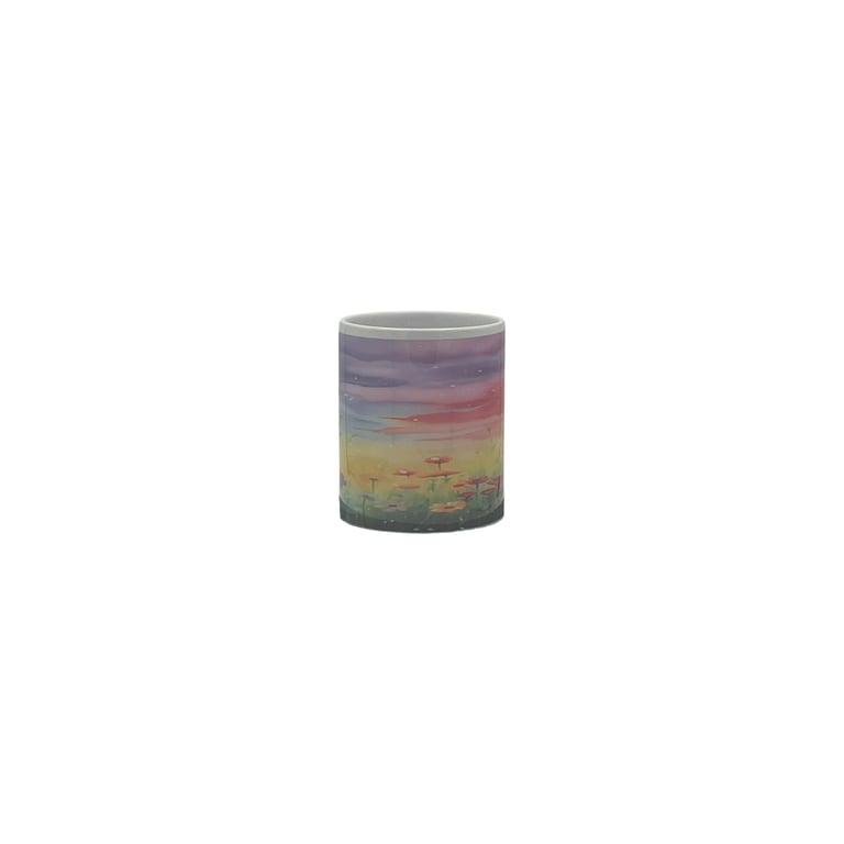 Pastel Sunset Wildflower Mug