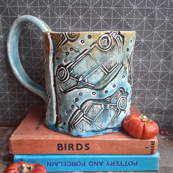 Xl classic car mini mug Ceramic handmade coffee mug 