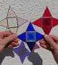 Stained glass four point star hanging copperfoil suncatcher - Image 4