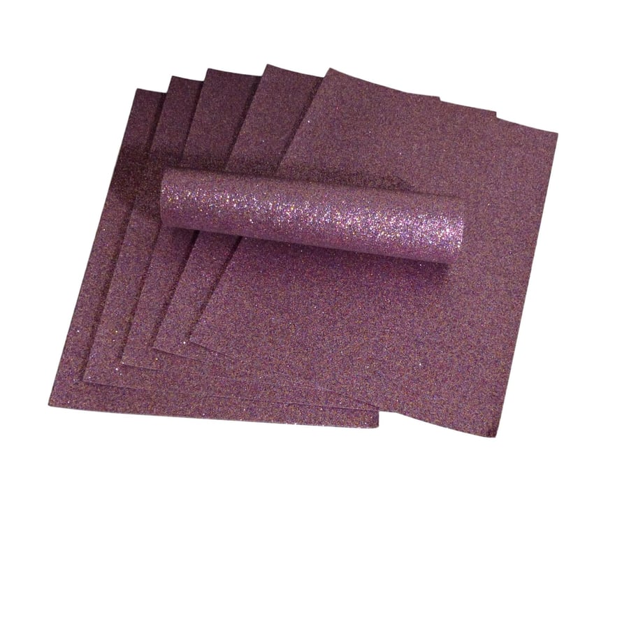 10 Sheets A4 Glitter Paper Purple Iridescent Colour Mix Sparkly Soft Touch Non S