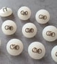 9 16" 15mm 24L Designer Buttons Polyester Pearl Ivory - Image 3