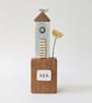 Tall Wooden Sea Hut with Clay Flower and Seagull 'Sea' - Image 4