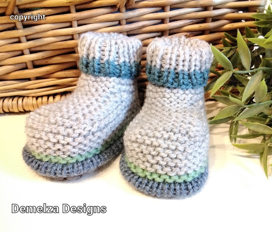Baby Boy's Booties 0-3 months size 