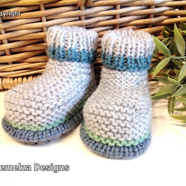 Baby Boy's Booties 0-3 months size 