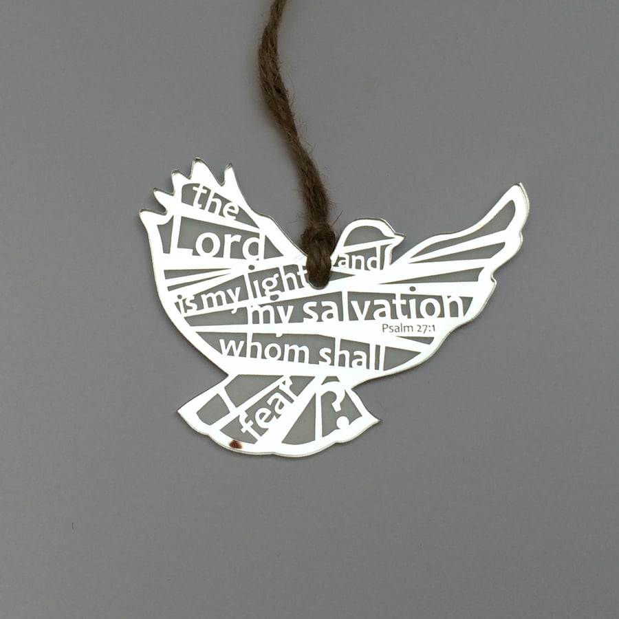 'Laser Tweet' - Psalm 27:1 (acrylic, 18cm)