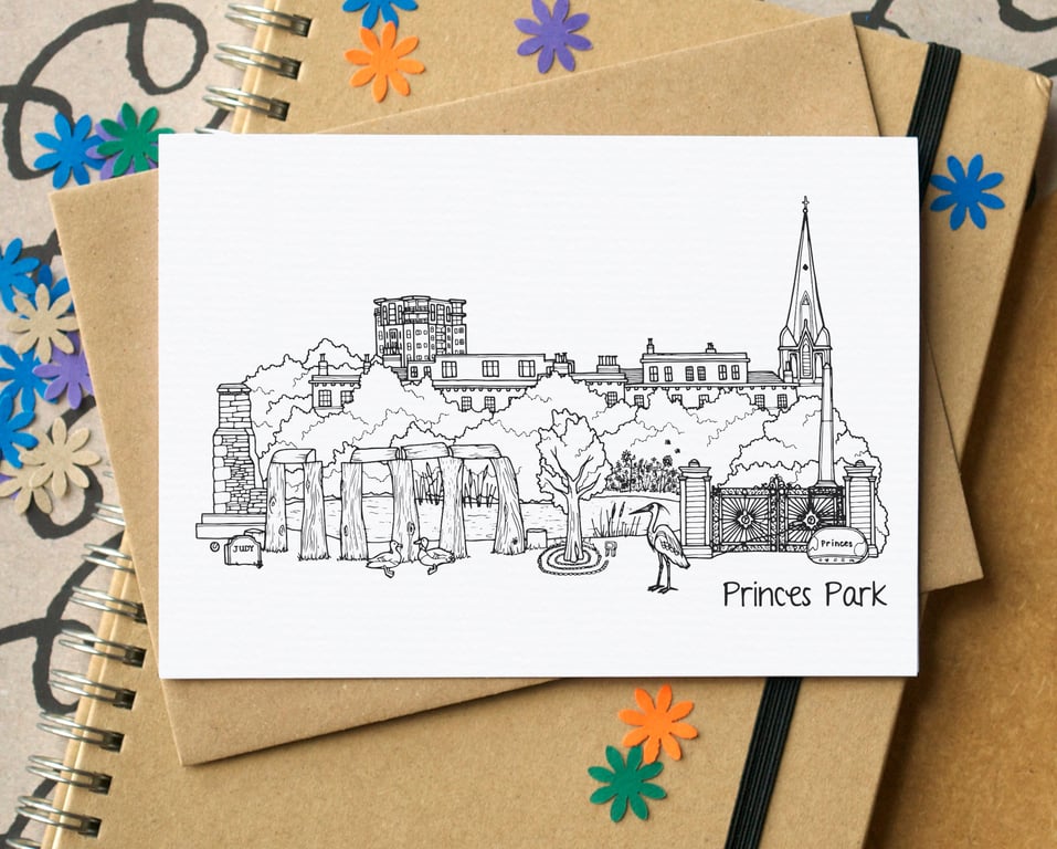 Princes Park Liverpool Skyline Greetings Card