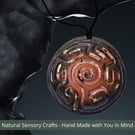 Multisensory finger labyrinth jewellery, Essential oil diffuser necklace red7