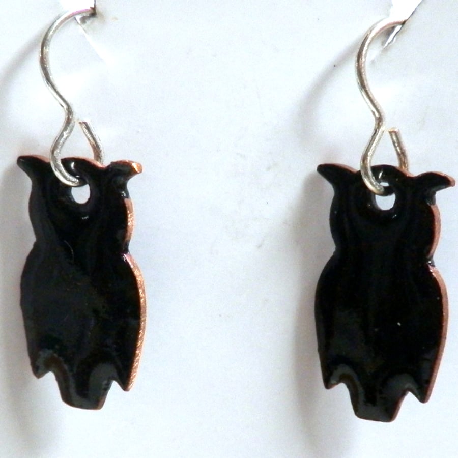 black owl earrings