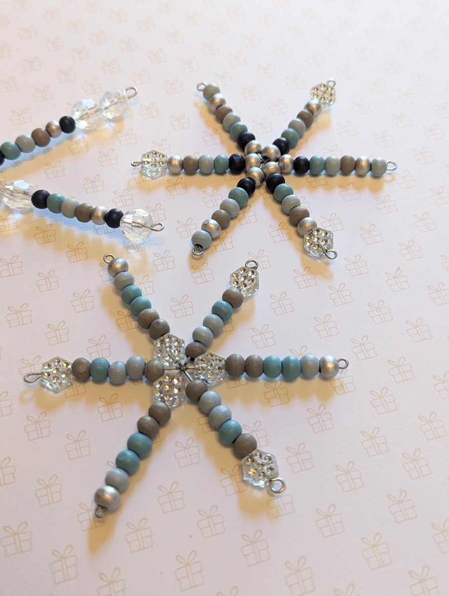 Beaded snowflake decorations