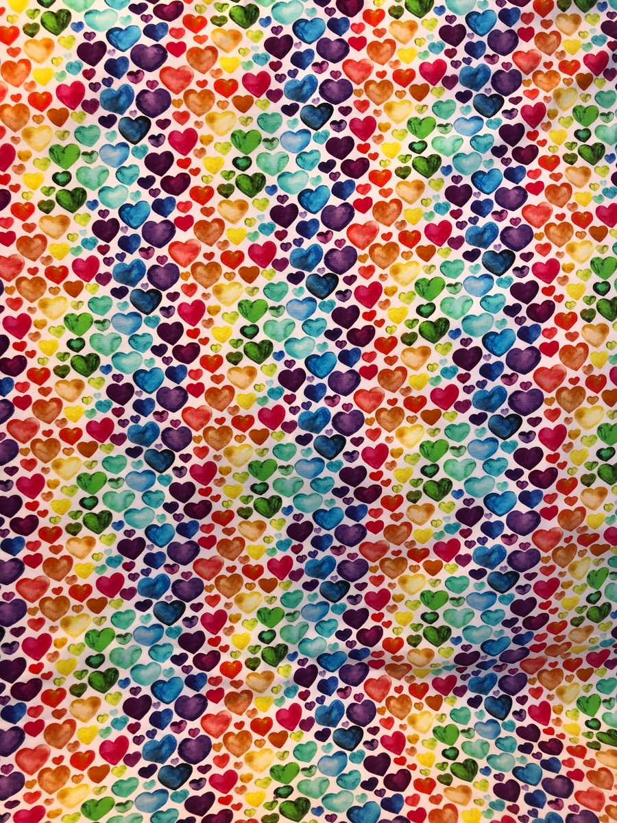 Little Johnny - Watercolour Rainbow Hearts Cotton Jersey