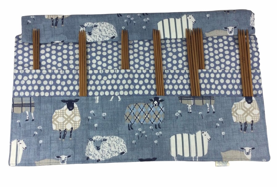 Double pointed case, sheep DPN Case, knitting needle case, crochet hook case, kn