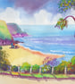 Caswell Bay, Gower, Original Watercolour in 20 x 16'' Mount - Image 2