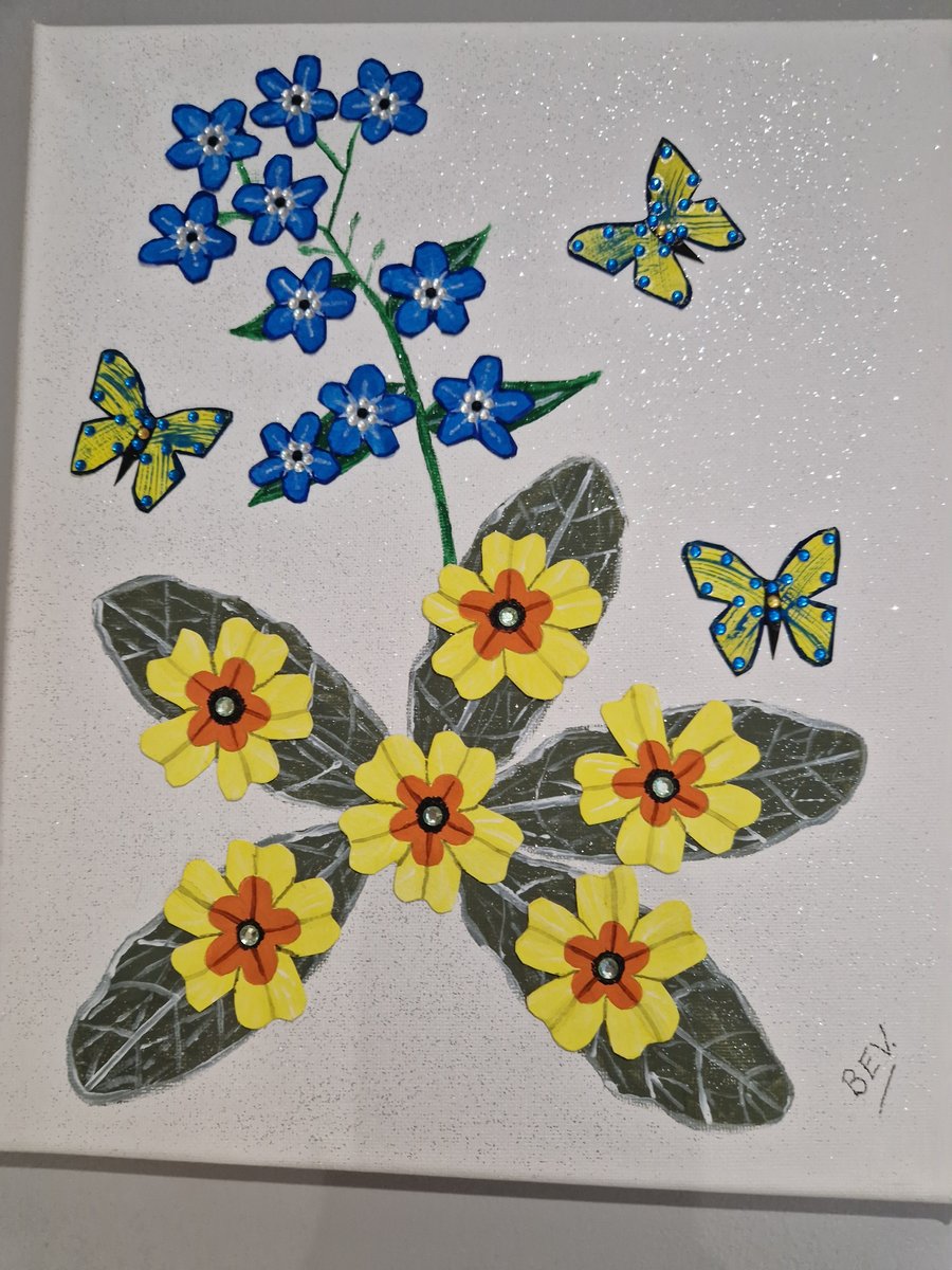 Primrose and forget me nots. 