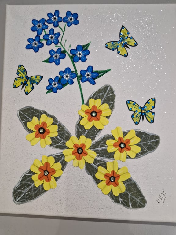 Primrose and forget me nots. 