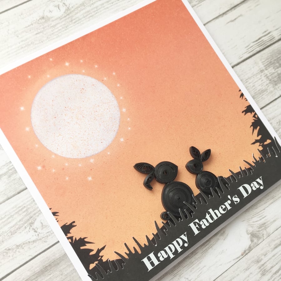Father’s day card - quilled rabbits