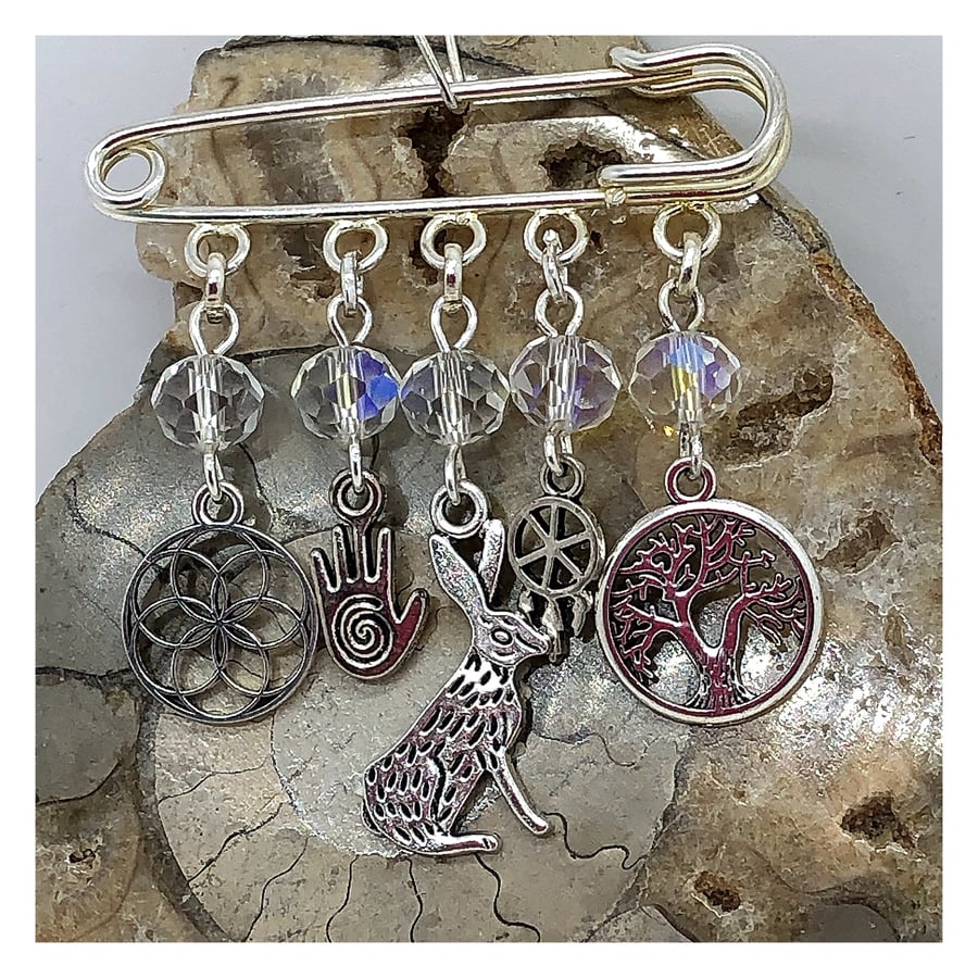 OOAK Wiccan Hare pin