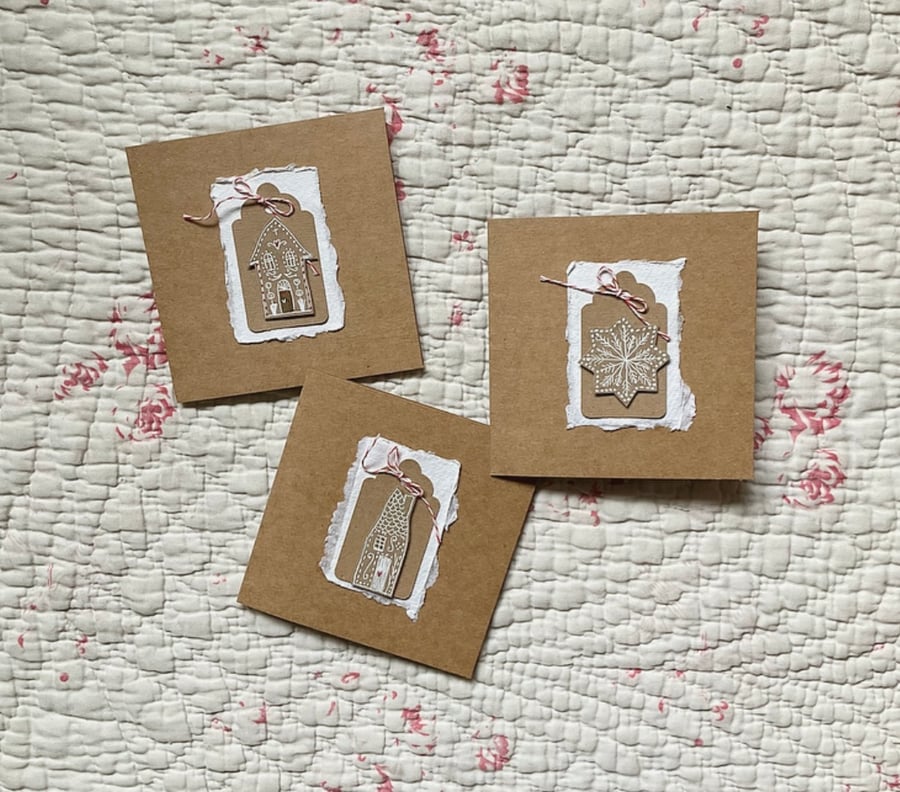 Set of 3 Tag Christmas cards