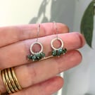 Emerald Gemstone Ruffle Dangle Earrings - Craft Drop