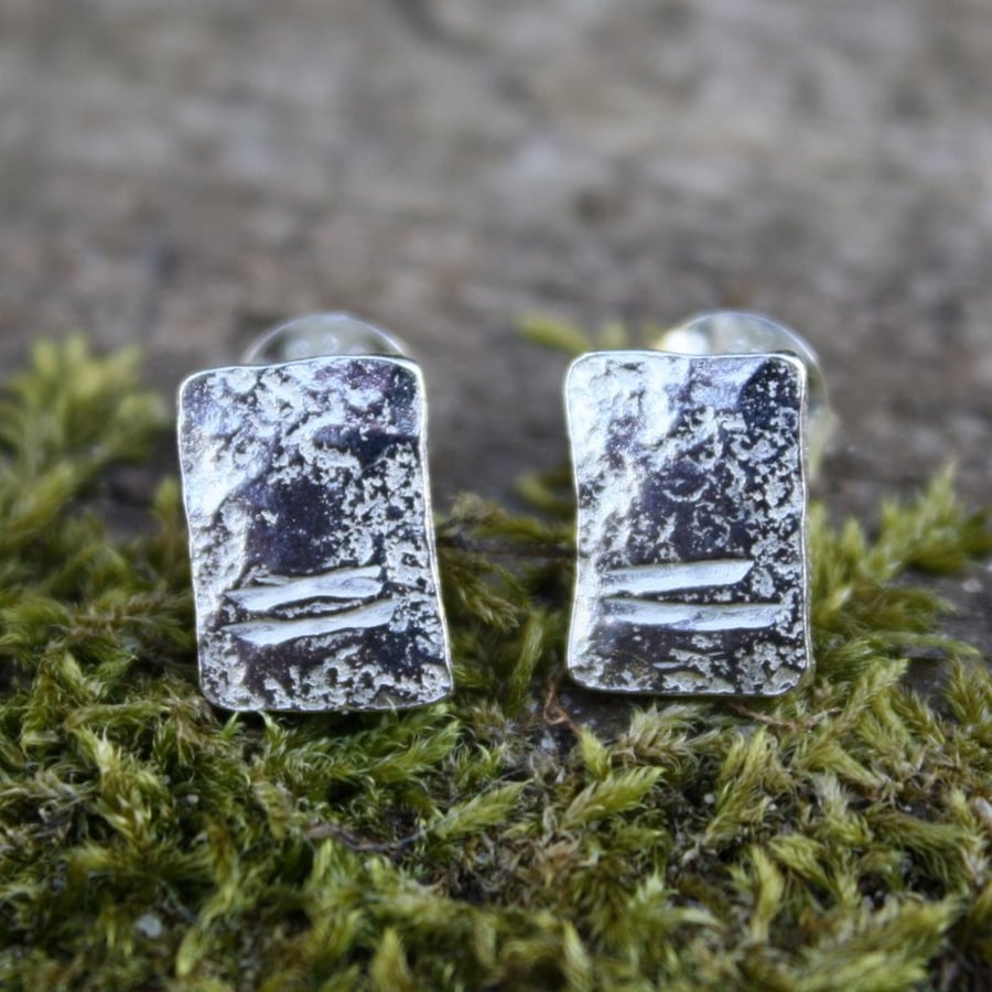 Silver notched studs