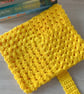 Granny Square Book Sleeve - Book Wrap -  Bright Yellow Crocheted Book Sleeve - Image 3