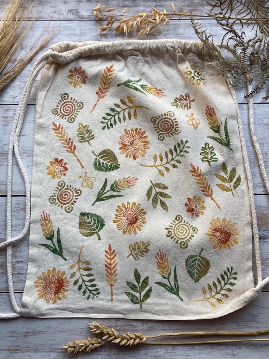 Block Printed Adventure Bag Lammastide